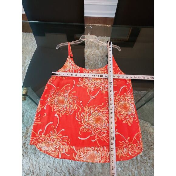 CAbi Women's Orange Floral 100% Rayon Scoop Neck Sleeveless Camisole Top Tank L - Picture 10 of 11